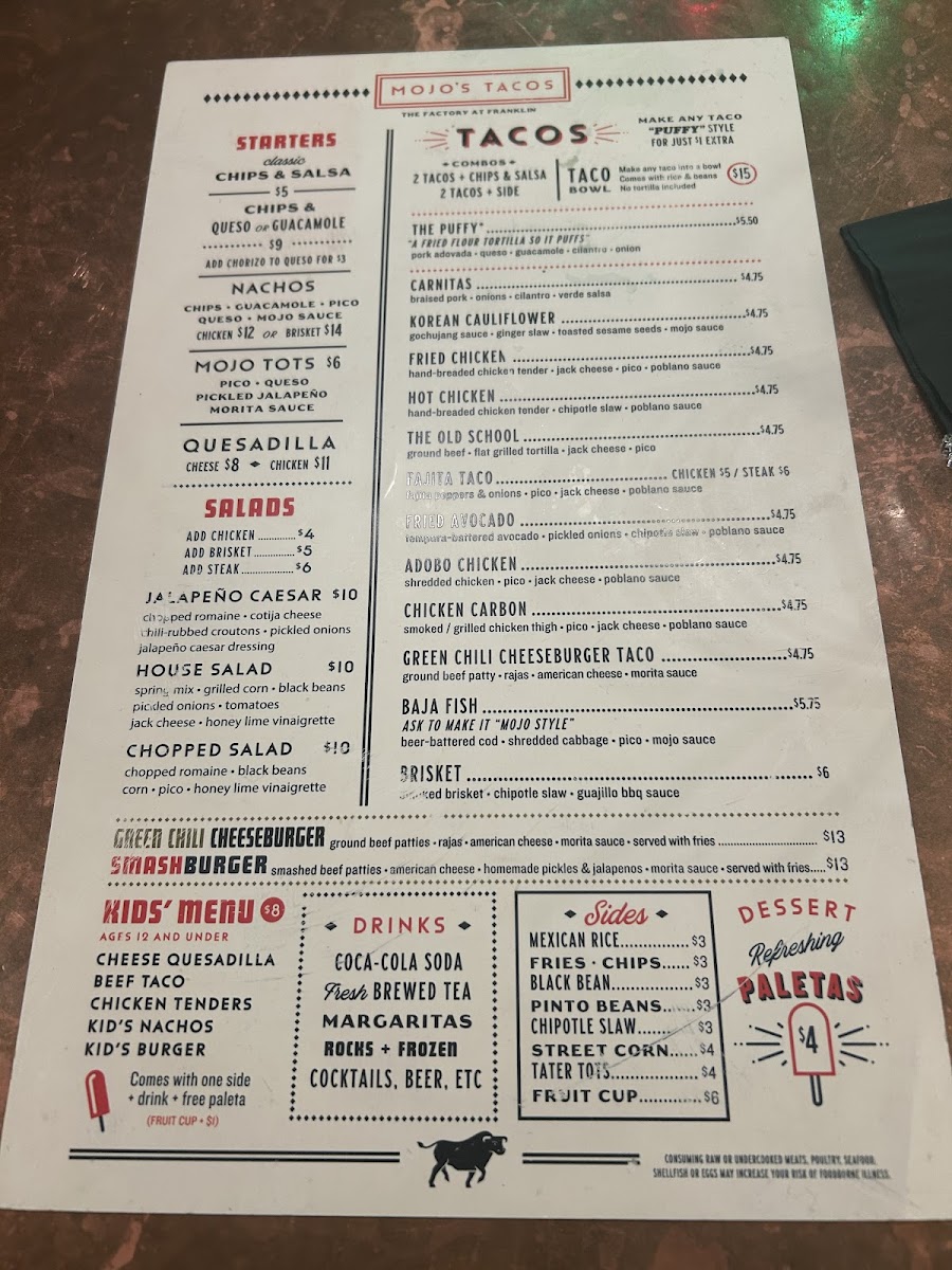 Mojo's Tacos - Franklin Menu - Image 2