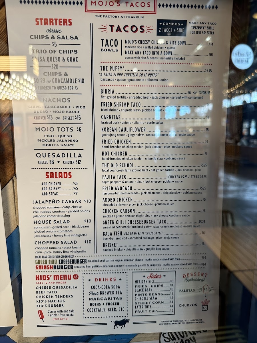 Mojo's Tacos - Franklin Menu - Image 6